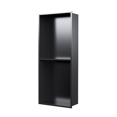 Lowes Custom Размер 9 дюймов Душевые аксессуары Полка Стенная ниша в водонепроницаемом черном черном